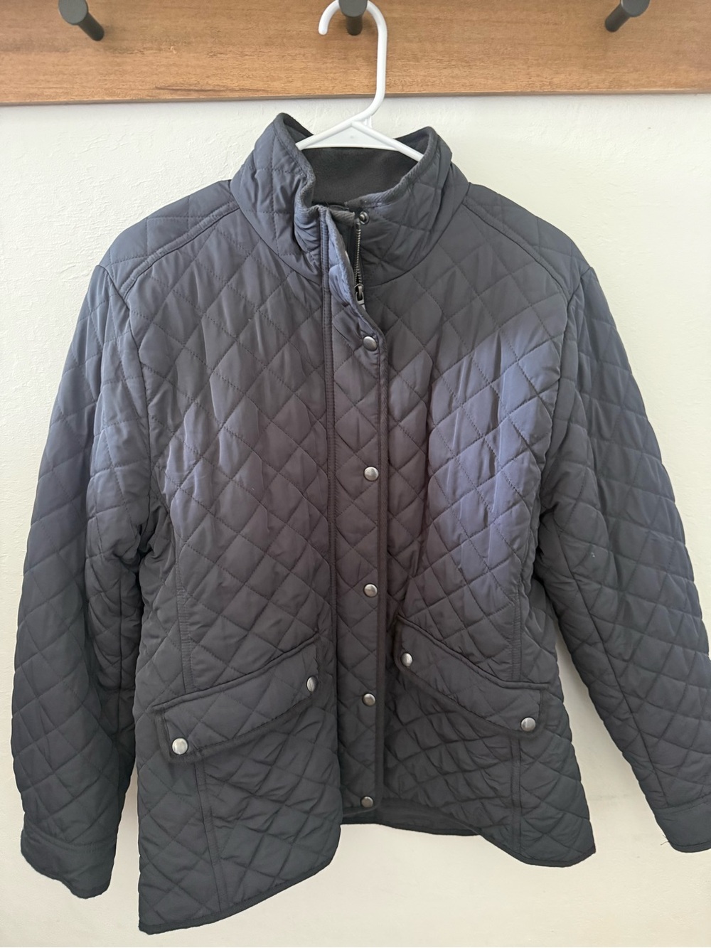 LOFT Quilted Jacket in Navy Gray